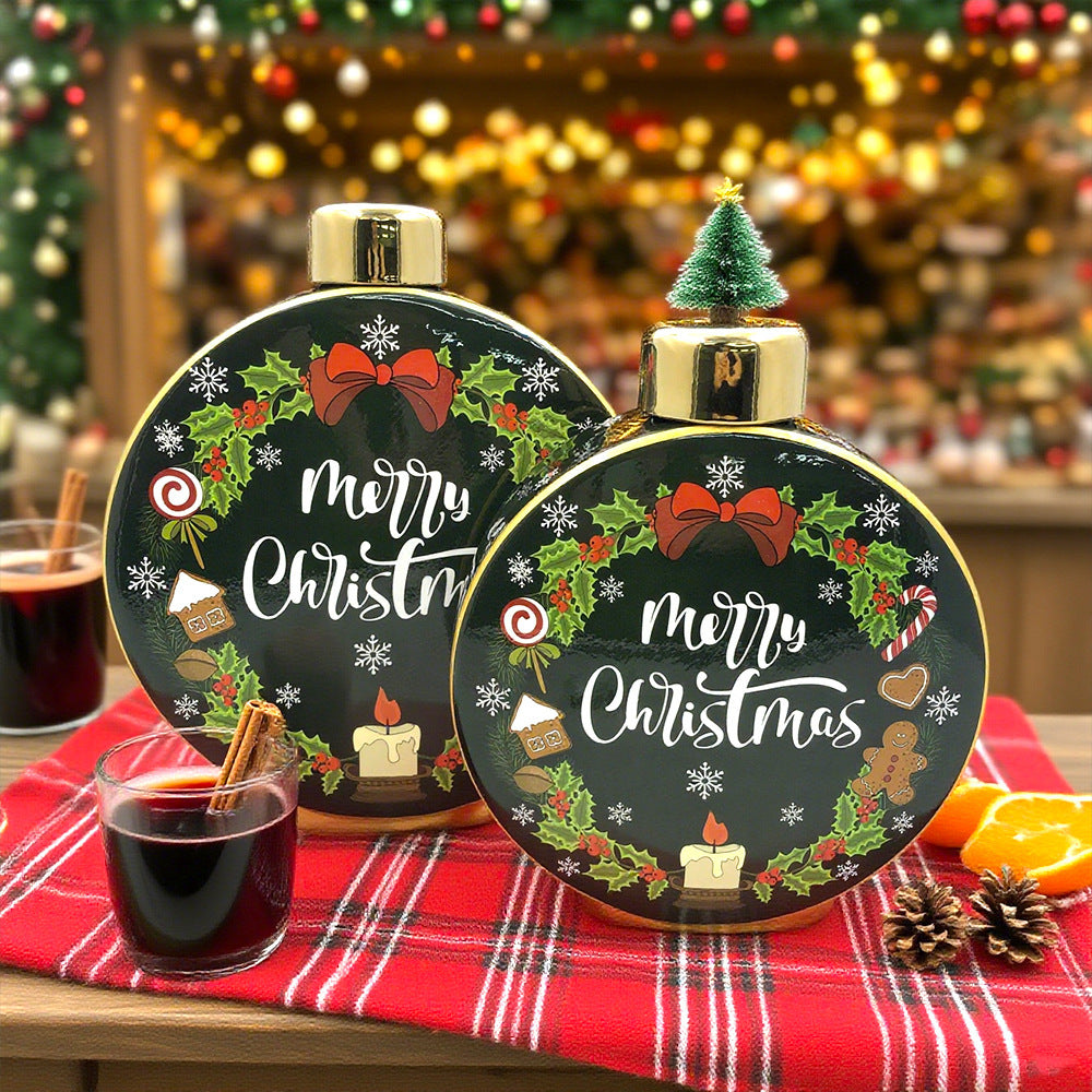 legant Juldekoration "Merry Christmas" – Flaska/Vas i Keramik
