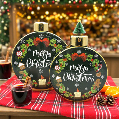 legant Juldekoration "Merry Christmas" – Flaska/Vas i Keramik