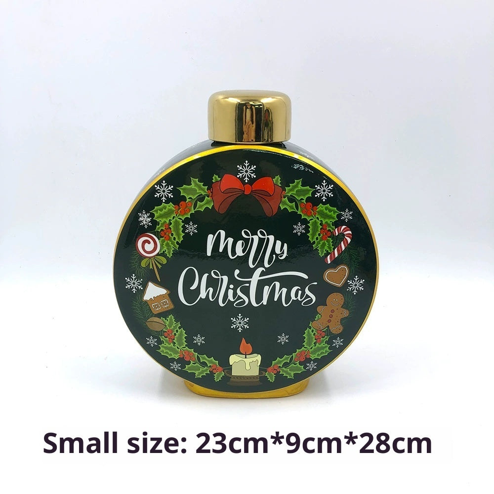 legant Juldekoration "Merry Christmas" – Flaska/Vas i Keramik