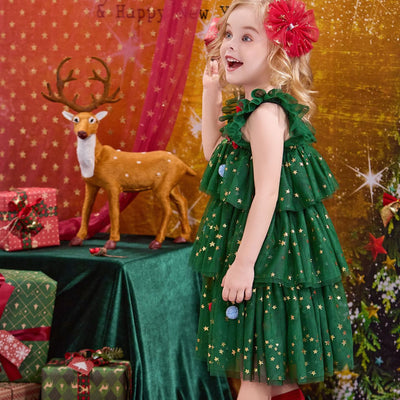 Julgran– Flerlagers Tyll & Pom Poms (Inkl. Strumpor)