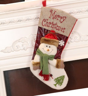 Premium Julstrumpa – Med 3D Tomte/Snögubbe & Broderad Text