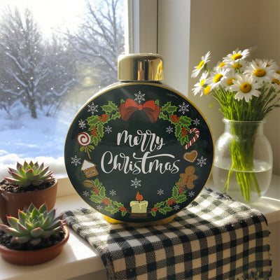 legant Juldekoration "Merry Christmas" – Flaska/Vas i Keramik